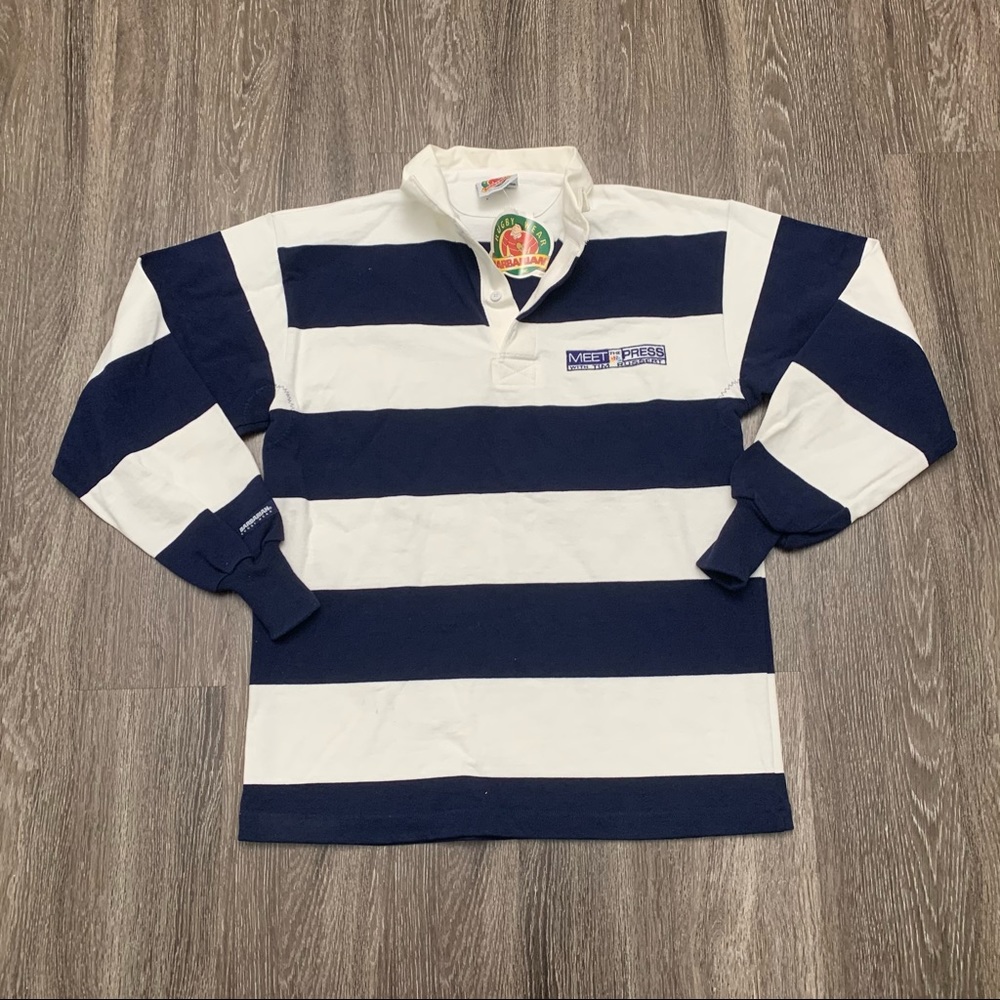 NBC Meet The Press Rugby Shirt NEW, Flaws, Rare